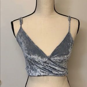 Periwinkle Velvet Crop Top